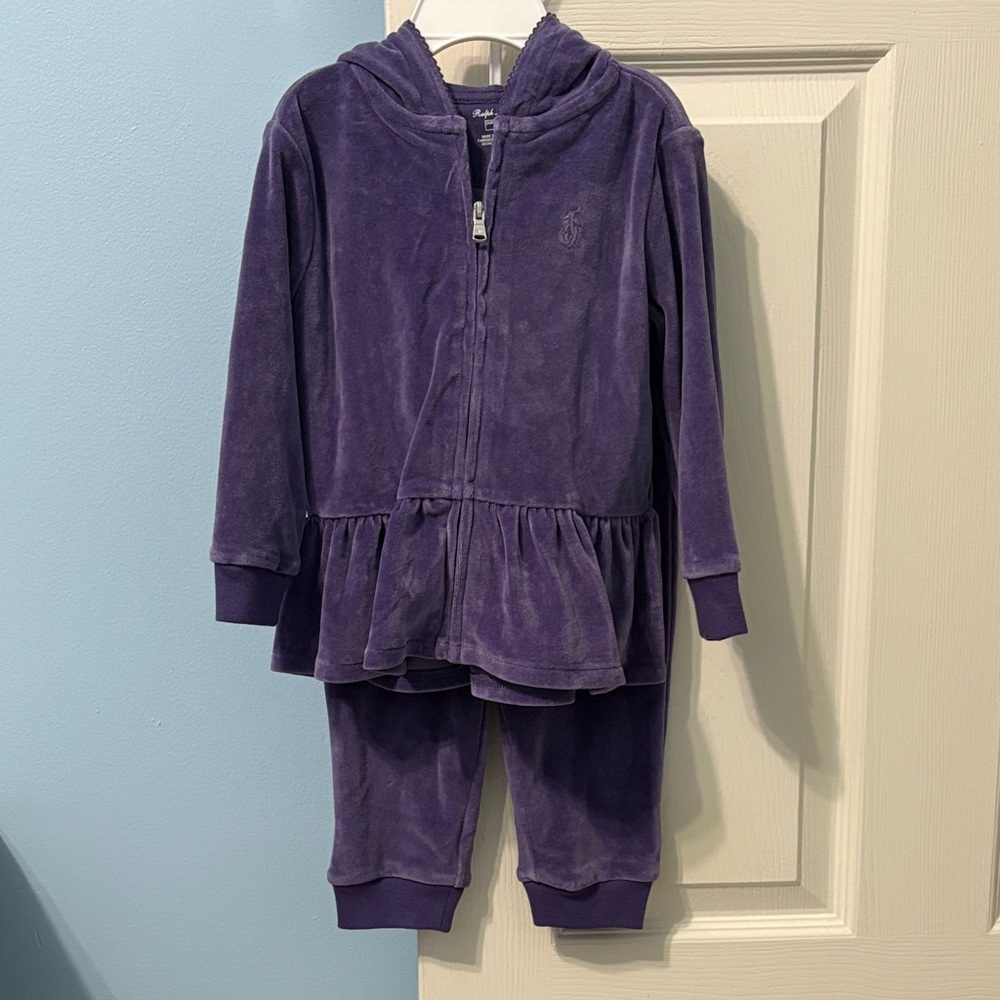 NWT Ralph Lauren 24M Velour Set